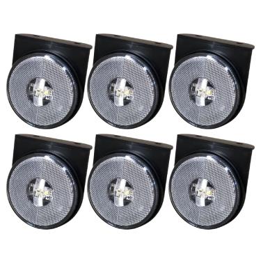 Imagem de 6 Lanterna Lateral Caminhão Led 85mm Carreta Randon Cristal