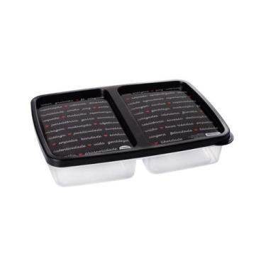 Imagem de Porta Frios Pote Presunto e Queijo 2 Divisória Com Tampa - PLASUTIL