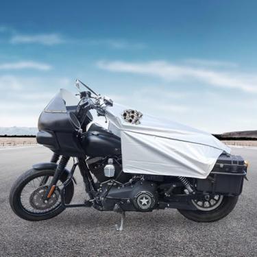 Imagem de GARGOYLE BELLS Capa de motocicleta Cobertura de sombra de assento Capas de bicicleta meias capas leves proteção solar ao ar livre todas as estações serve para vários modelos de motocicleta - prata com