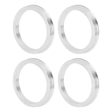 Imagem de INFINAUTO Anéis centralizados no cubo da roda do carro OD 76,1 mm para ID 63,4 mm eixo central de rodas amortecedores Hubrings liga de alumínio tom prata durável