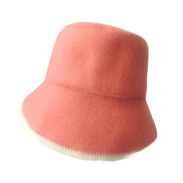 Imagem de Dualoai Chapéu de feltro para sauna, acessórios para touca de sauna, chapéu de banho russo para chuveiro de sauna a vapor, Rosa