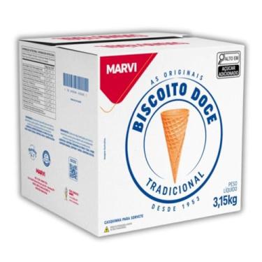 Imagem de Casquinha de sorvete ou cone trufado Biscoito Doce Marvi 300un