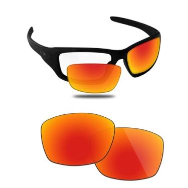 Imagem de Fiskr Lentes polarizadas de substituição compatíveis com óculos de sol Oakley Valve New 2014 OO9236, resistente a impactos e ajuste perfeito, Vermelho fogo, One Size
