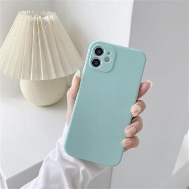 Imagem de Capa de silicone líquido para celular Xiaomi Redmi Note 12 12S 7 8 8T 9 9S 9T 10 10S 10T Pro Max, capa macia e fina em cores doces, azul ciano, para Redmi Note 10Pro Max