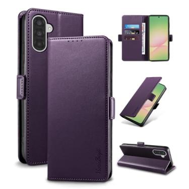 Imagem de YunuBeyii Capa Carteira para Samsung A56 5G - [Bloqueio RFID] Capinha Flip Magnética para Celular de Couro PU de Luxo com Suporte,Case Proteção,Rsistente,Antichoque, Roxo