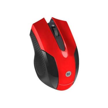 Imagem de Mouse Usb Óptico Vermelho Design Ergonômico 2210 Bright Com Fio Resolu