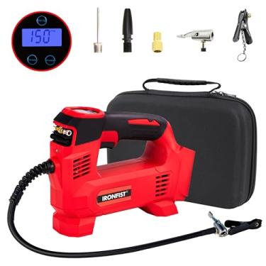 Imagem de IRONFIST Inflador de pneu para bateria Milwaukee M18 Compressor de ar portátil para carro, bicicleta, bola, bomba de pneu automática de 20 V com medidor de pressão digital (apenas ferramenta, sem bateria)