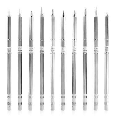 Imagem de Pontas de ferro de solda série T12, 10 peças de pontas de substituição de ferramenta de soldagem para estação de retrabalho FX-951