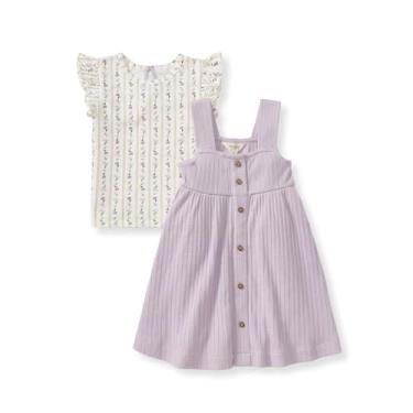 Imagem de Burt's Bees Baby Conjunto de vestidos para bebês e crianças, manga curta e longa, 100% algodão orgânico, Floral, 9 Meses