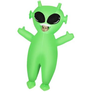 Imagem de NISUNS Fantasia de alienígena inflável para adultos e crianças, fantasias engraçadas de Halloween para cosplay, Verde, Adult
