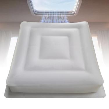 Imagem de ZOIZ Isolador de claraboia RV 35,5 x 35,5 x 35,5 cm, capa de ventilação e sombra de TPU dobrável inflável, travesseiro de teto solar à prova d'água para campistas, bloqueia a luz solar e o frio