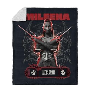 Imagem de Cobertor Mortal Kombat Silk Touch Sherpa – Mileena Let Us Dance, frente de lã ultramacia com costas de sherpa aconchegante, 127 x 152 cm