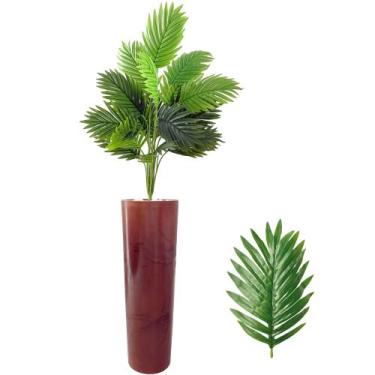 Imagem de Planta Artificial Palmeira + Vaso Moderno Pedra Decoração - FlorImp