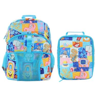 Imagem de Bioworld Conjunto de mochila e lancheira de 40,6 cm para escola e viagens, Bob Esponja Azul
