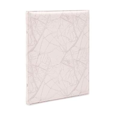 Imagem de Álbum de fotos Ical, encadernação tradicional, para 20 fotos 15x21cm - linha Momentos - capa com visor - modelo branco marmorizado - 467