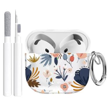 Imagem de Maxjoy Capa para Apple Airpods 4ª geração (2024), capa de silicone com kit de limpeza e chaveiro compatível com Airpods 4 capa para mulheres, homens, flores vermelhas