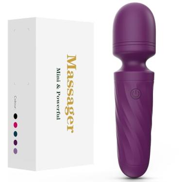 Imagem de Mini massageador pessoal portátil – à prova d'água, recarregável por USB, 10 vibrações – perfeito nas pernas traseiras, dores nas mãos e recuperação esportiva (Roxo)