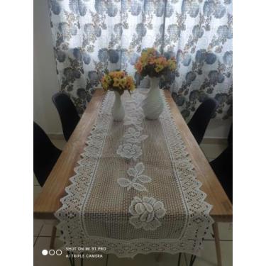 Imagem de Caminho ,Trilho,Passadeira de Renda 1.97 MT X 0,52CM - Branyl, Branco