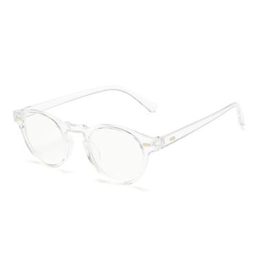 Imagem de Óculos de sol redondos pequenos, masculinos e femininos, vintage, preto, verde, anti-luz azul, óculos transparentes da moda, BH01