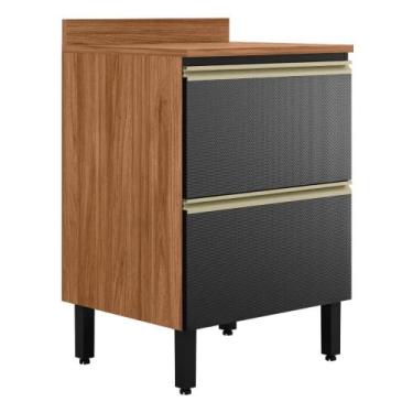 Imagem de Balcão de Cozinha Proença 60cm 1 Porta e 1 Gaveta com Tampo MDF - Dema