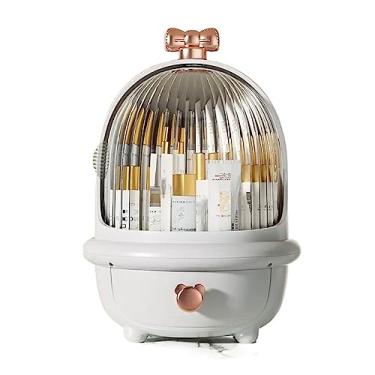 Imagem de Caixa organizadora de maquiagem à prova de poeira com tampa transparente, estojo de armazenamento de cosméticos, organizador de cuidados com a pele à prova d'água para banheiro e penteadeira, estojo