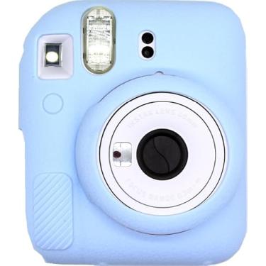 Imagem de BMAOLLONGB Capa para câmera Mini 12, capa de borracha fina e leve de silicone para Fujifilm Instax Mini 12 (azul, geada)