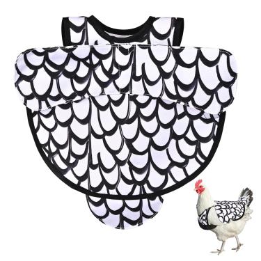Imagem de CLYORA Selas de frango para galinhas, protetor traseiro de avental de frango para galinhas com alça ajustável, sela de acasalamento de galinha com protetor de asa (branco)