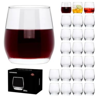 Imagem de Cadamada Taças de vinho, taça de vinho sem haste de 340 g, para vinho tinto ou branco, banquete de alta qualidade, festa, bar, casamento, presente (24 peças)