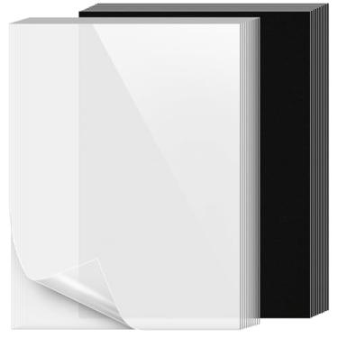 Imagem de VOKOY Pacote com 20 capas de encadernação de 20 x 28 cm, capas de relatório não perfuradas de qualidade tamanho carta, 10 capas de encadernação transparente de 10 mm, 10 peças, capas de plástico preto