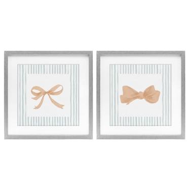 Imagem de Stupell Industries Conjunto de 2 peças com estampa emoldurada cinza de borda listrada por PATRICIA PINTO, 33 x 33