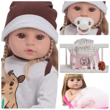 Imagem de Boneca Reborn Loira Princesa Corpo 100% Silicone Capivara - Cegonha Re