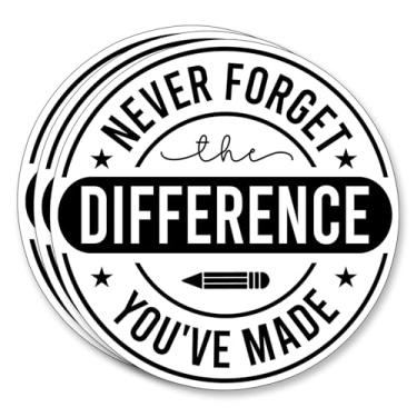 Imagem de (3 peças) Adesivo Never Forget The Difference You've Made Frases engraçadas Frases Humorísticas Decorar Livros Laptop Telefone Garrafas de Água Kindles Tumbler Adesivos de Vinil Impermeável 7,6 cm