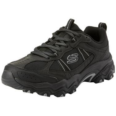 Imagem de Skechers Tênis masculino Stamina at, Acabamento de malha sintética preta, 48.5 EU