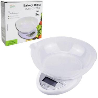 Imagem de Balanca digital para cozinha 5kg branca a pilha - FU XING