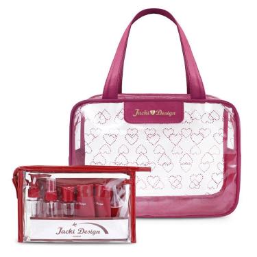 Imagem de Kit De Bolsa Transparente E Frascos De Viagem De 10 Peças Vinho
