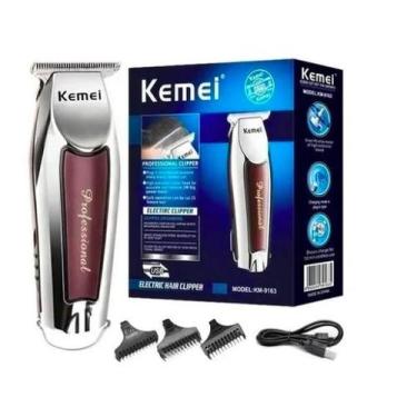 Imagem de Maquininha Profissional Acabamento P/ Barbearia Kemei KM9163