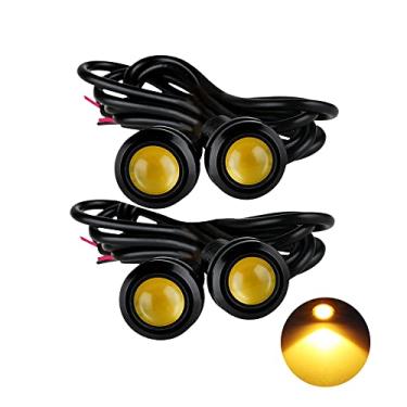 Imagem de OtpOutopa Luzes LED Eagle Eye, luz indicadora ultrafina de 18 mm, luzes de circulação diurna DRL, luz traseira de neblina, luz de reserva para carro, motor, motocicleta, caminhão, barco (BK