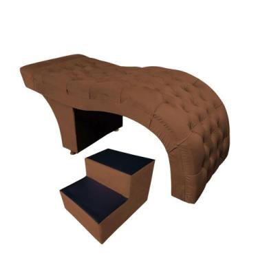 Imagem de Kit estéticista maca de luxo 60 cm com Escadinha - IN-9 Decor, Veludo 