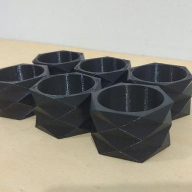 Imagem de 6 Argolas Para Guardanapo - Mesa Posta - Toque 3D, Preto