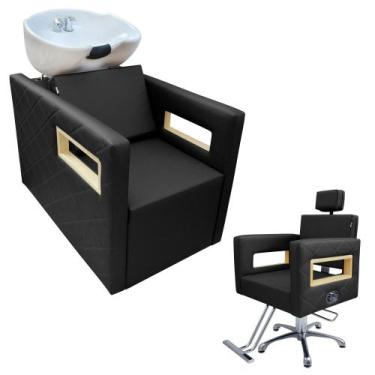 Imagem de Kit 1 Lavatório Cuba de Porcelana Branca 1 Poltrona Reclinável Berlin 