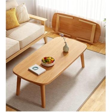Imagem de Mesa Dobrável De 17,7 Polegadas De Altura, Mesa De Madeira Com Tampo Espesso E Impermeável, Mesa Lateral Minimalista Para Uso Interno E Externo, Mesa De Tatame Jaese, Mesa De Café, 100cm-A