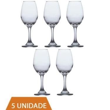Imagem de Conjunto Taças de Vidro 365ml Agua e vinho Tinto Luxo 5 Un - CRISTAR