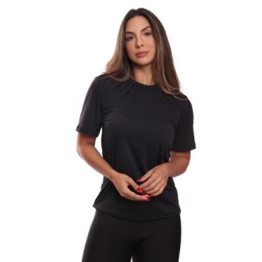 Imagem de Camiseta Feminina Dry Fit Básica Lisa Proteção Solar UV Térmica Blusa 