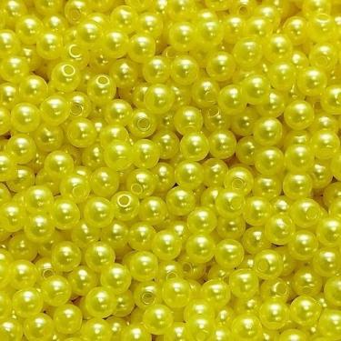 Imagem de PÉROLA DE ABS LISA Nº 05 20G PEROLA 5MM - LADEIRA BIJUTERIAS, AMARELO