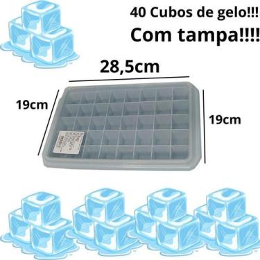 Imagem de Forma de gelo com tampa- 40 cubos higiênie e praticidade. - CMZ 
