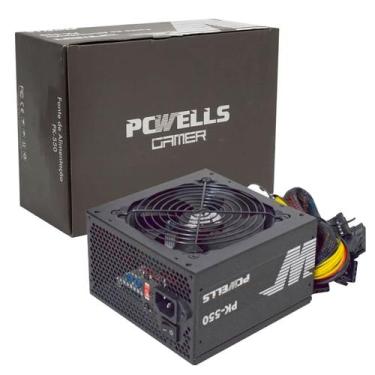 Imagem de Fonte Gamer PCWells PK-550, 400W Real, C/ Cabo de Energia, Silenciosa,