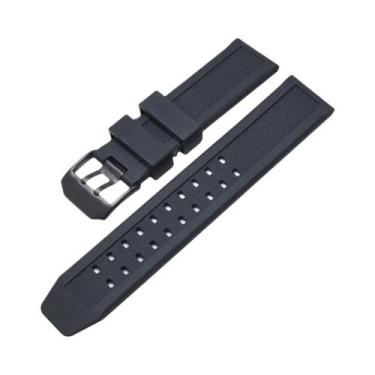 Imagem de Pulseira De Relógio De Borracha De Silicone Preta Para Luminox 7251 30