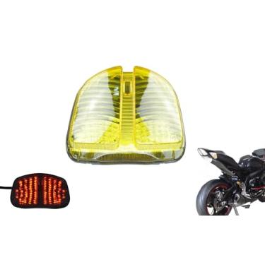 Imagem de TOPZONE Para Suzuki 2006-2007 GSXR600/GSXR750; luz traseira de freio com indicadores de seta integrados; 35710-01H30 (amarelo, modelo de flash LED estilo 1)