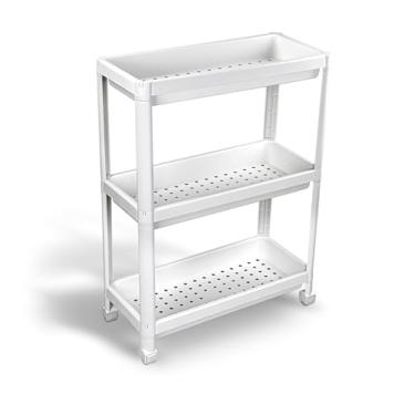 Imagem de Ordene - Organizador Plástico Largo com Rodas, Cor Branca, Linha Vig