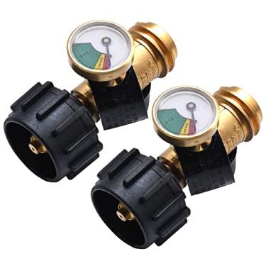 Imagem de JEASOM Indicador de nível de gás de tanque de propano detector de vazamento universal para medidor de pressão de gás de tanque de propano QCC1 Type1 (pacote com 2)